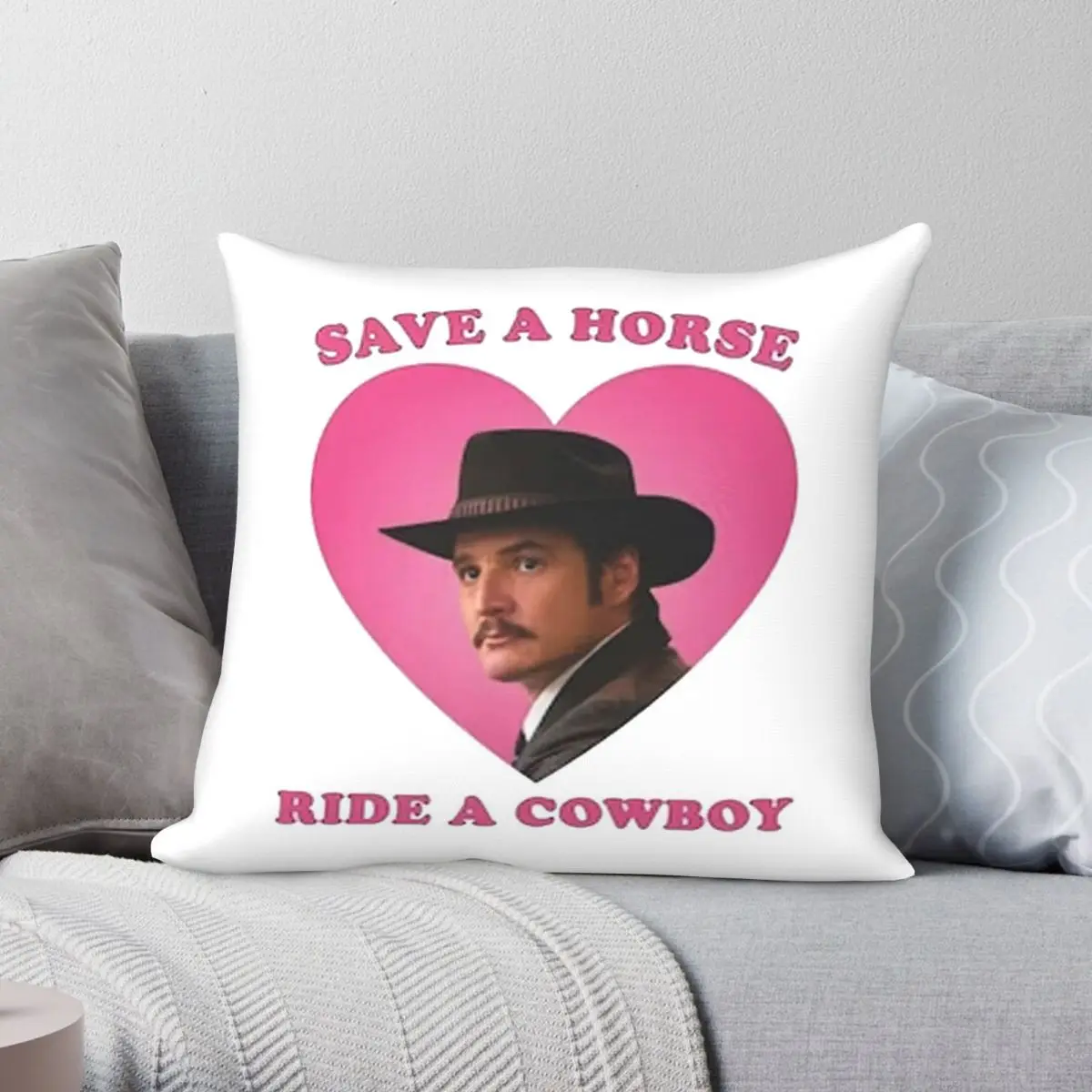 Big & Rich Save The Horse Ride A Cowboy Square Pillowcase Polyester Linen Velvet Creative Pillow Case Sofa Seater Cushion Case