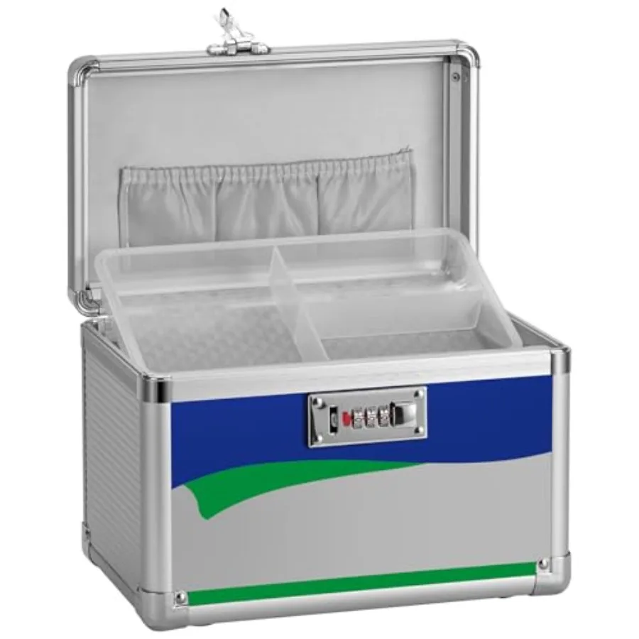 

Medicine Storage Box with Code Empty First Aid Box with Size 10 * 6 * 6.7" Safe Medication Storage Organizer for Home Outdoor D