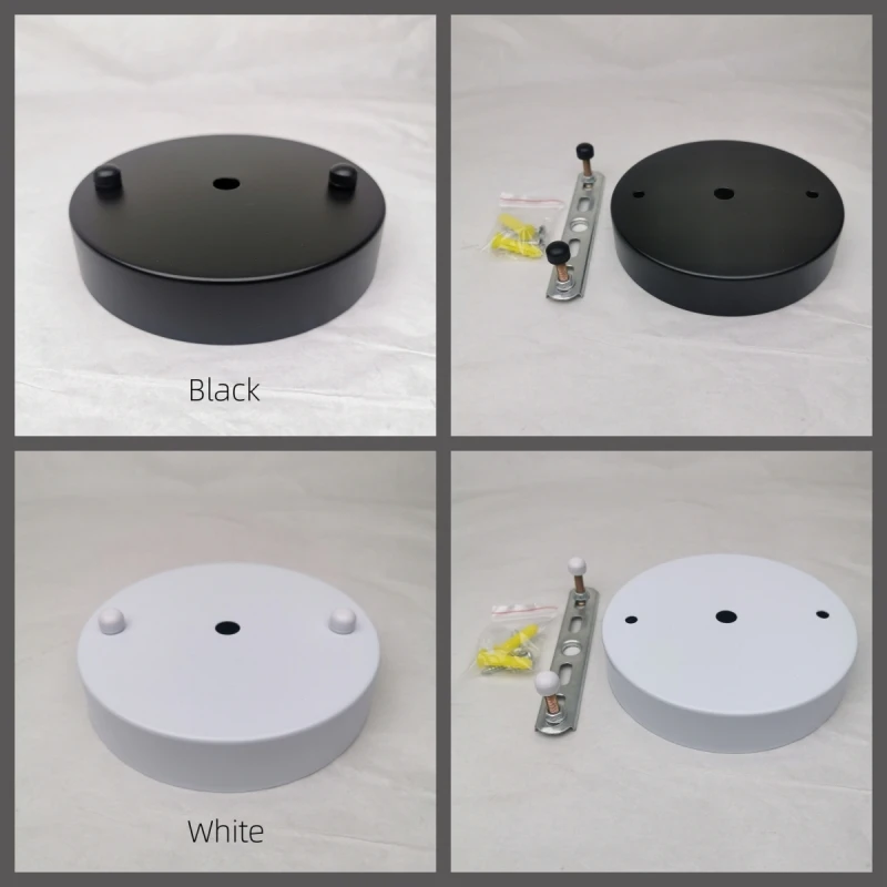Ceiling Plate 120mm Wall Sconce Mount DIY Light Fittings Lamp Base Vintage Pendant Lamp Disc Base Black White Silver Gold Brass