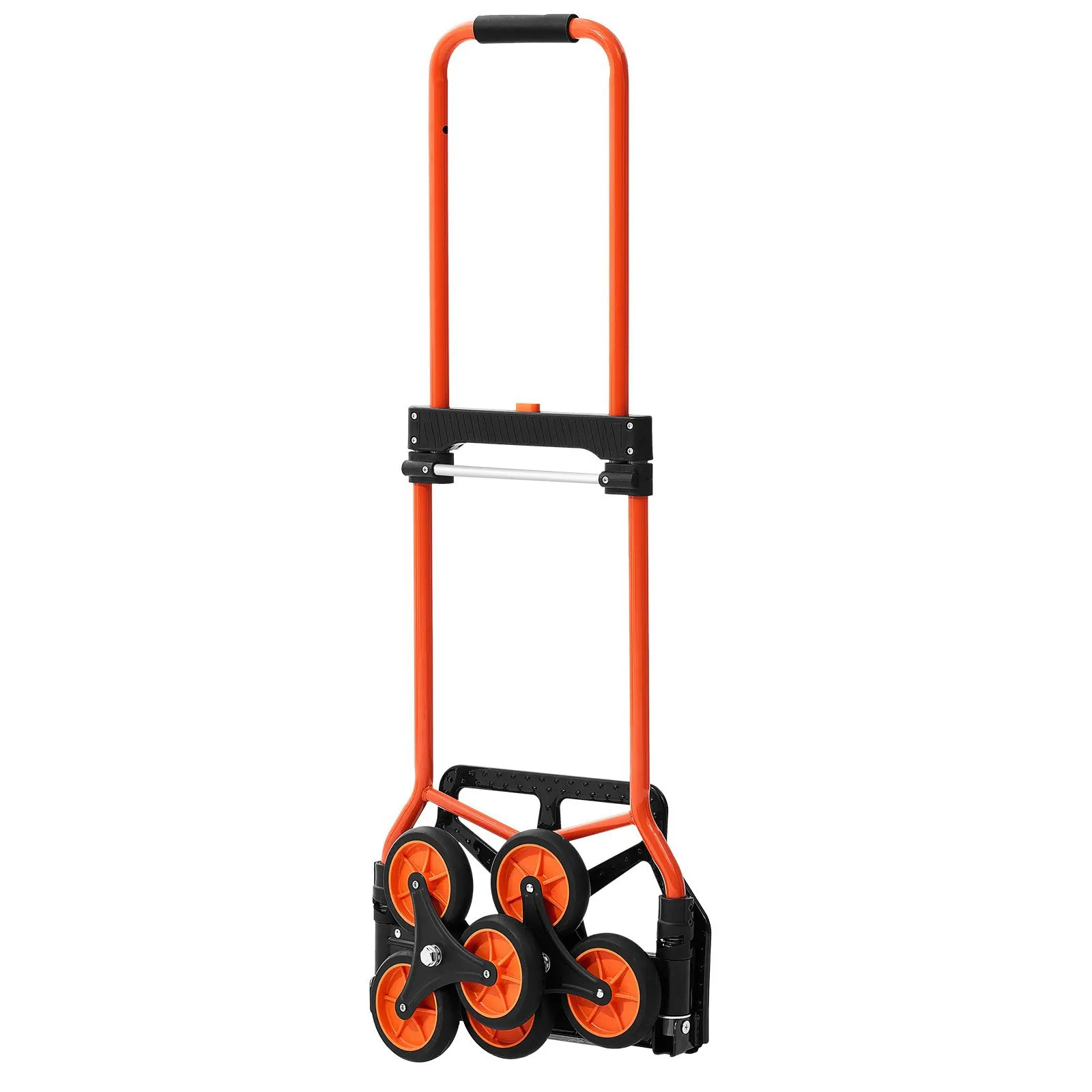 

Тележка для подъема по лестнице, грузоподъемность 120 фунтов, портативная складная тележка с телескопической ручкой, 6 колес и 2 приводных колеса.