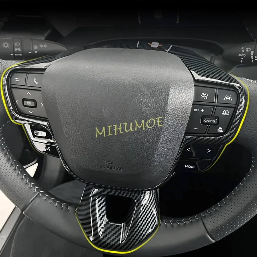

For 2025 Toyota Camry Carbon Fiber Interior Steering Wheel Switch Button Trims Stylish Accessories