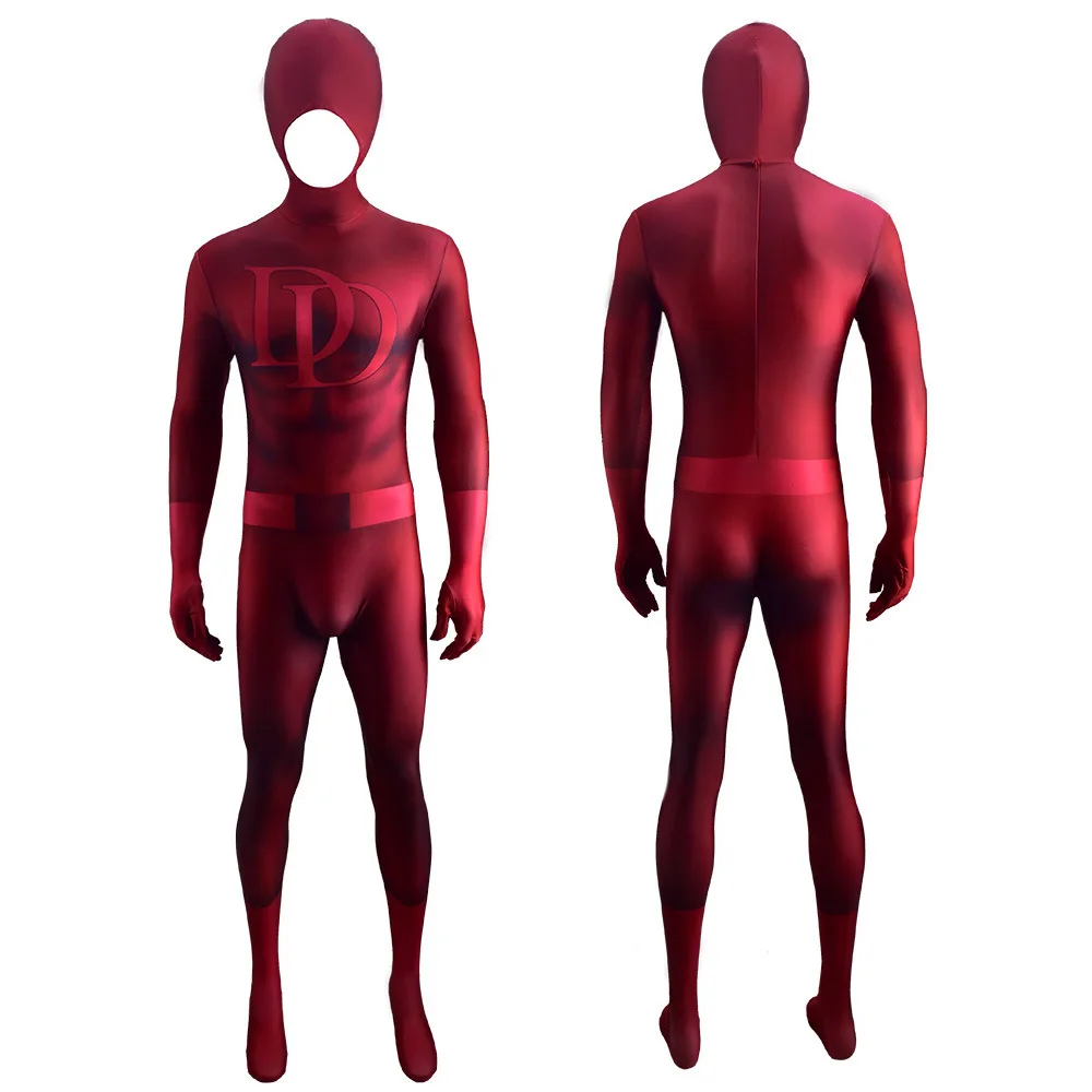 Red Daredevil Costume Cosplay Spandex Costume di Halloween Daredevil supereroe Zentai abiti uomo body per bambini adulti