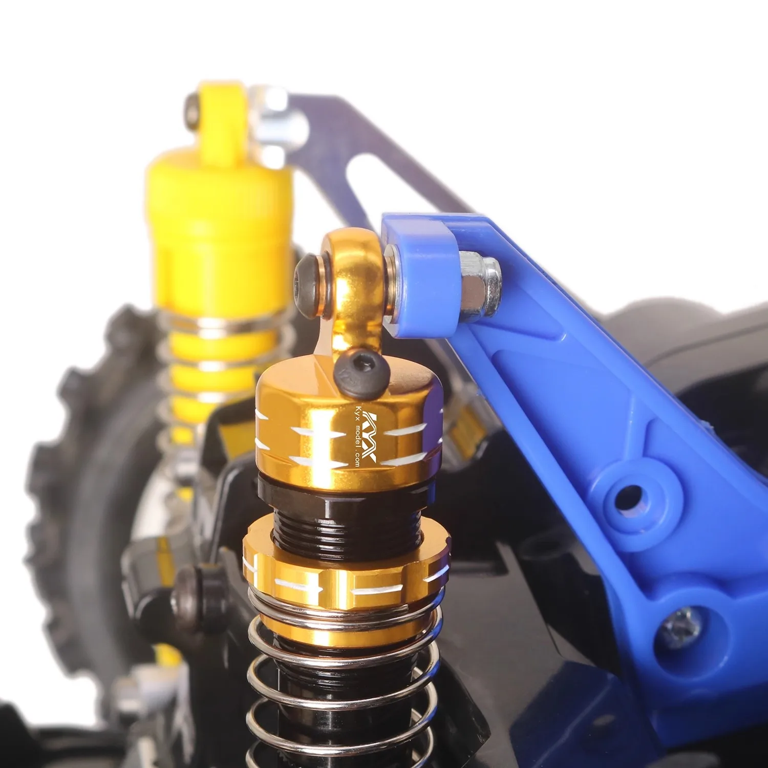 ممتص الصدمات المعدني KYX (2 قطعة) لعربات التي تجرها الدواب الكهربائية 1/10 Tamiya Bigwig 2017 (47330 هيكل)