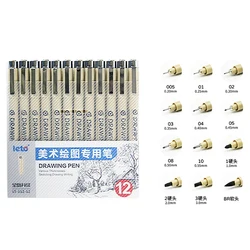1Pcs Charting Waterproof Fine Line Sketching Markers Different Tip Black Fineliner Art Stylographs Drawing Pens LT-112