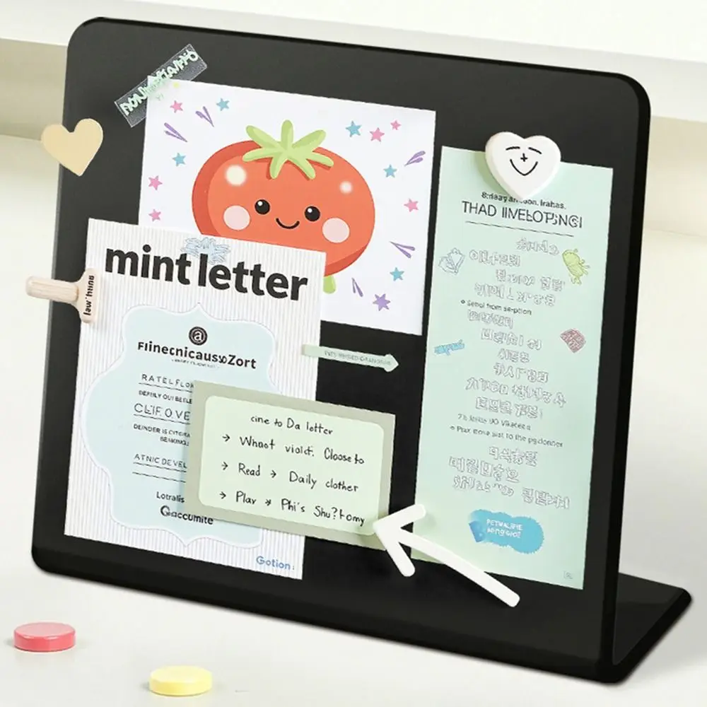 Metal Magnetic Blackboard Vertical Badge Notes Storage Desktop Message Board DIY Design Storage Display Board Message Display