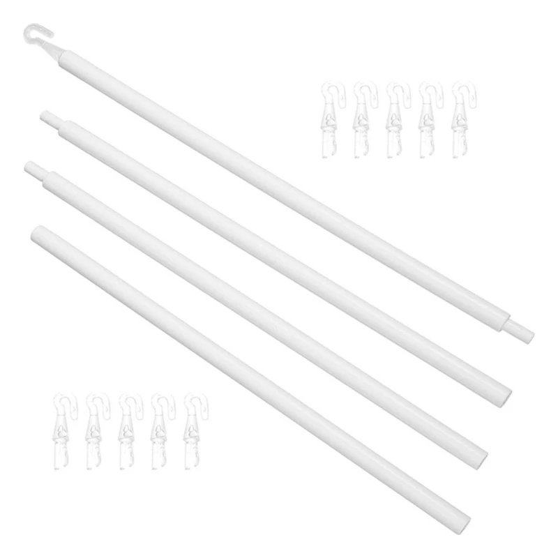 46.06Inch White Blind Wand Set for Vertical Blinds Hook and Handle, Home Window Treatments Solution Blinds Opening Rod