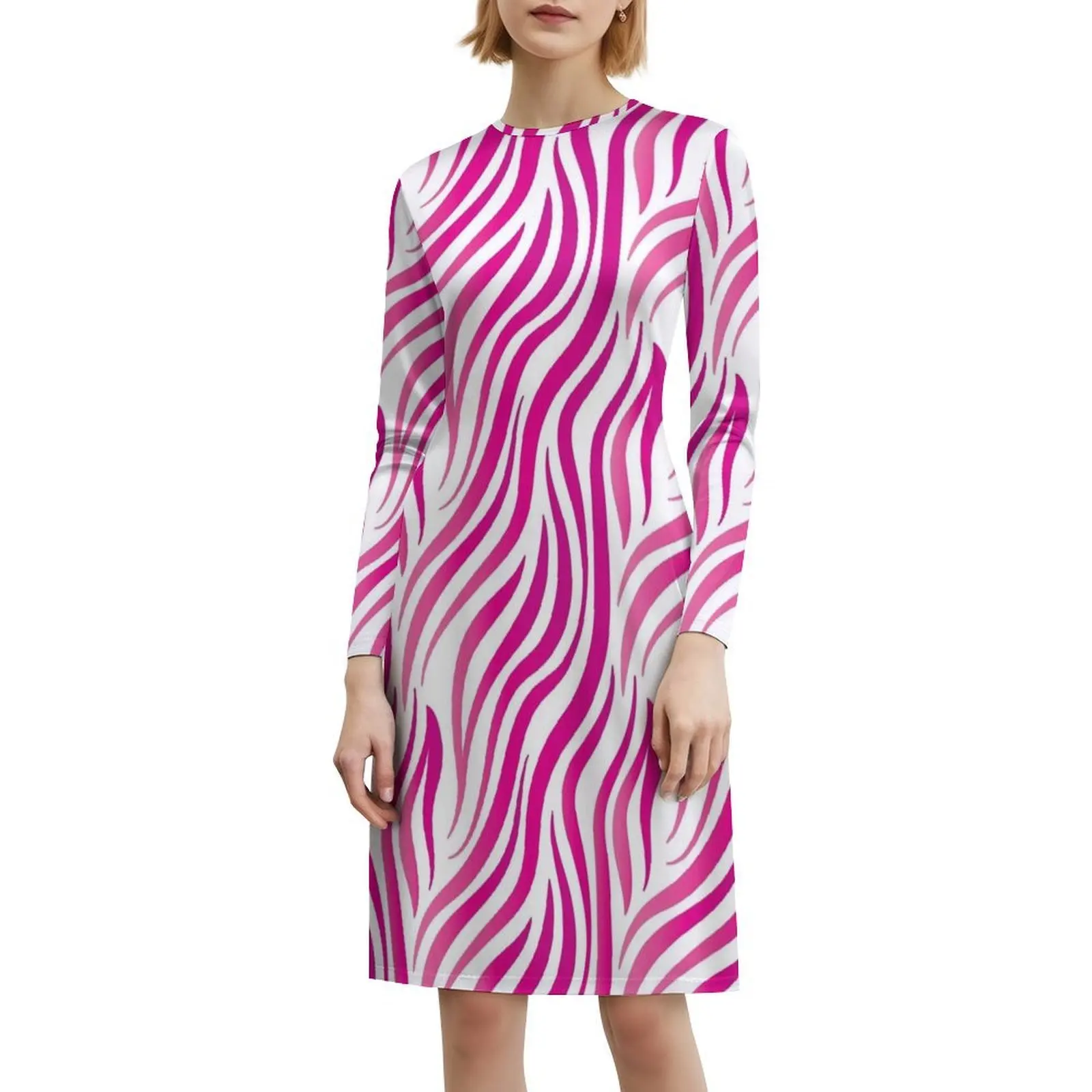 فستان حفلات أنيق للنساء باللون الوردي الساخن على شكل حرف a مع خيارات قصيرة/طويلة/بدون أكمام الأخوات Sisterlylove Aka Delta Sorors #6