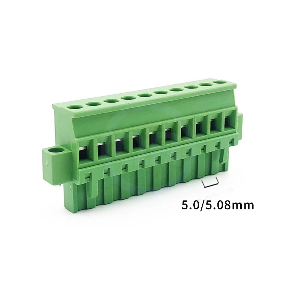(10 pcs) KF 2EDGKAM 5.08mm 5.0mm Plug-in Terminal Block 15EDGKAM 5.0/5.08 Upright Side Entry Plug with Ear Flange 2-24Pin
