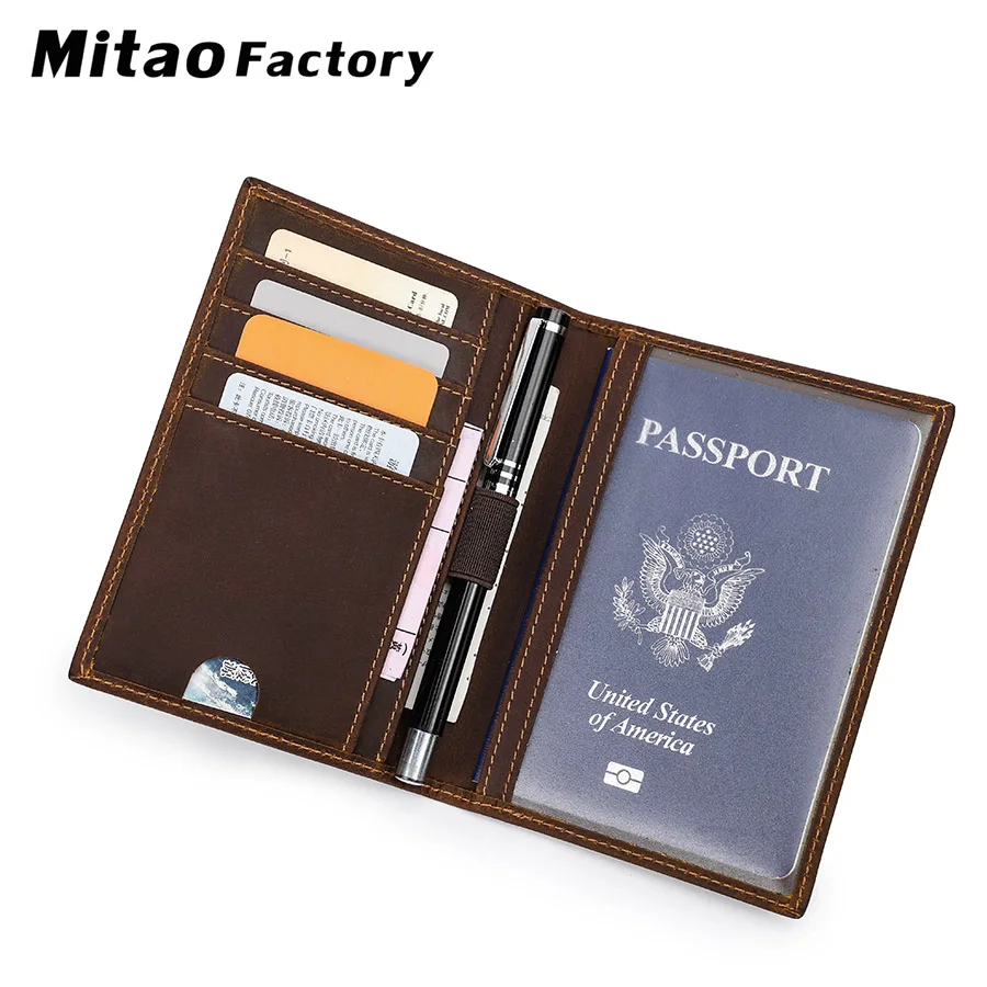 

MAGIC TALE Новый модный мужской мини-кошелек из натуральной кожи с держателем для карт для паспорта, винтажная обложка для паспорта, дорожный кошелек для паспорта