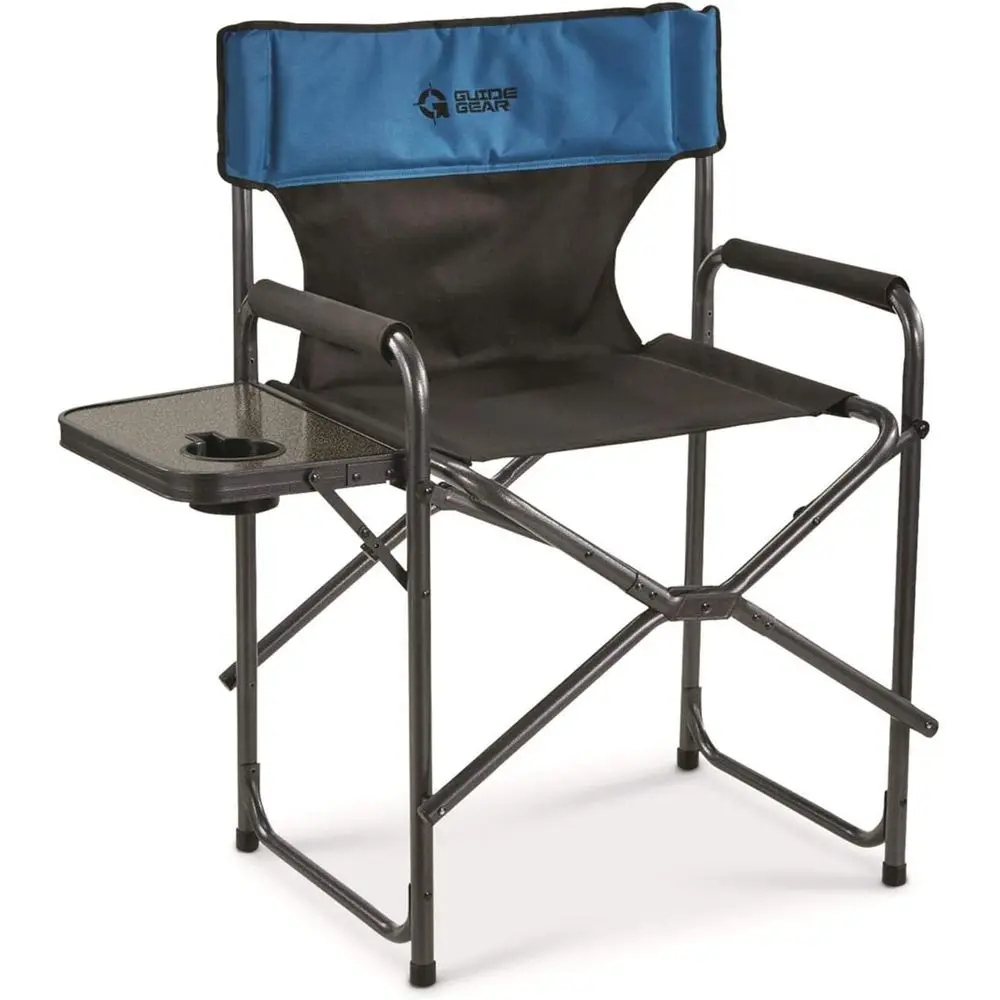 

Extra-Large Portable Tall Camp Chair, 500-lb Capacity, Blue/Black