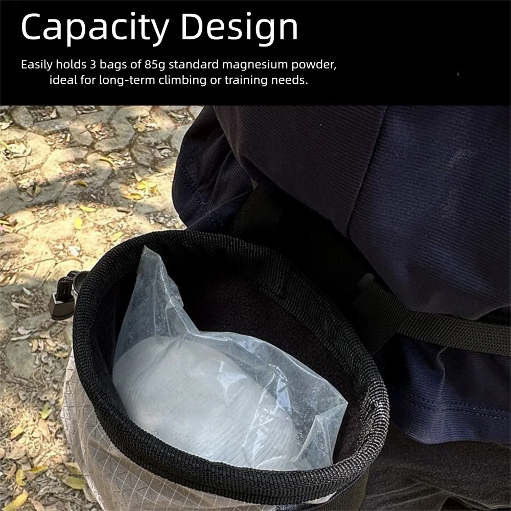 Portable Rock Climbing Chalk Bag Drawstring Waterproof Magnesium Powder Waist Pouch Reusable Adjustable Straps