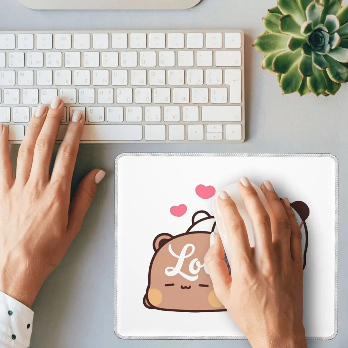 الدب والباندا Bubu Dudu بالون ماوس الوسادة الكمبيوتر لوحة المفاتيح ماوس حصيرة الألعاب الكمبيوتر المحمول مكتب حصيرة مكتب الملحقات الجدول الحصير