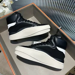 Classic Fashion Men Casual Shoes Genuine Leather Canvas Patchwork Comfortable Thick Bottom Board Shoes Women Sneakers