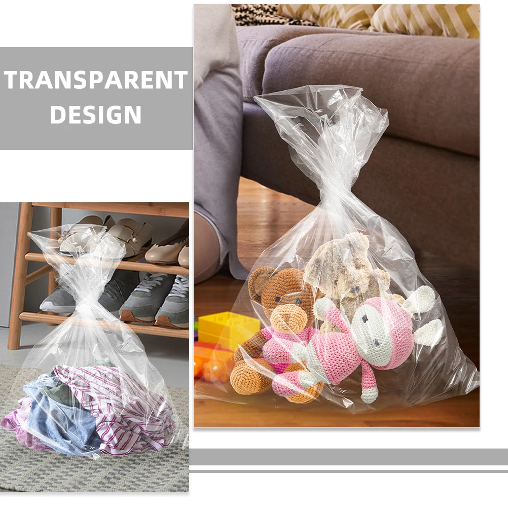 

4pcs Large Clear Plastic Bags 100x150cm Moisture-proof Anti-tear Furniture Clothes Cover Dust Proof Home Appliance Storage Bag
