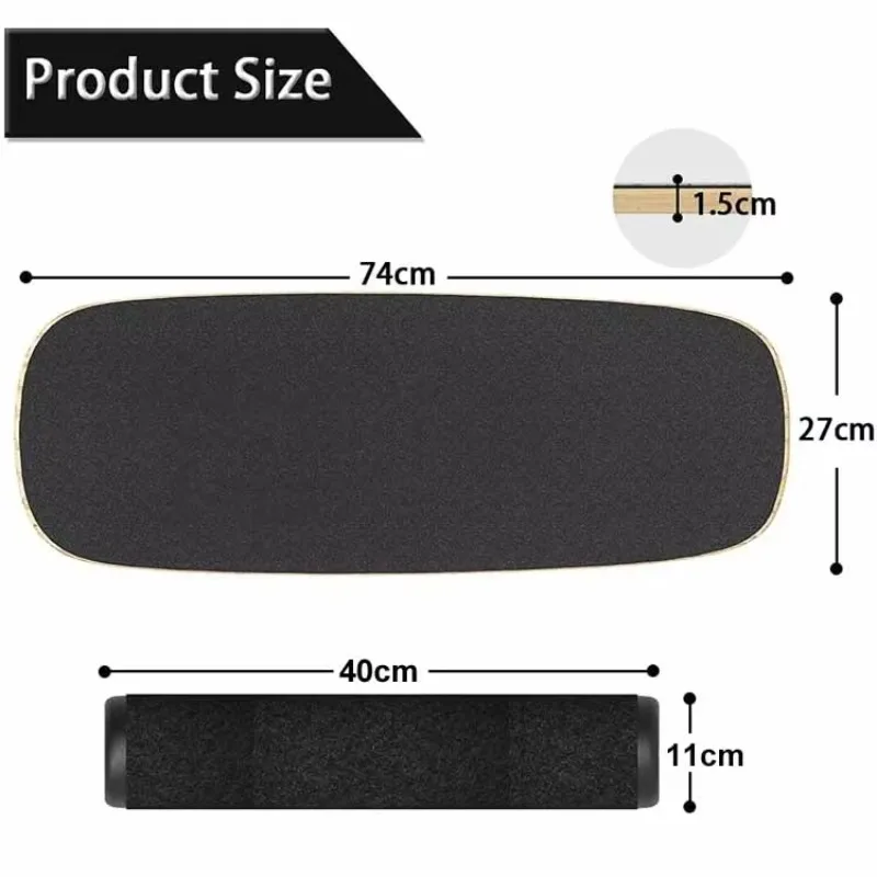 

Stability Trainer Fitness Yoga Wobble Wooden Balance Board With Roller