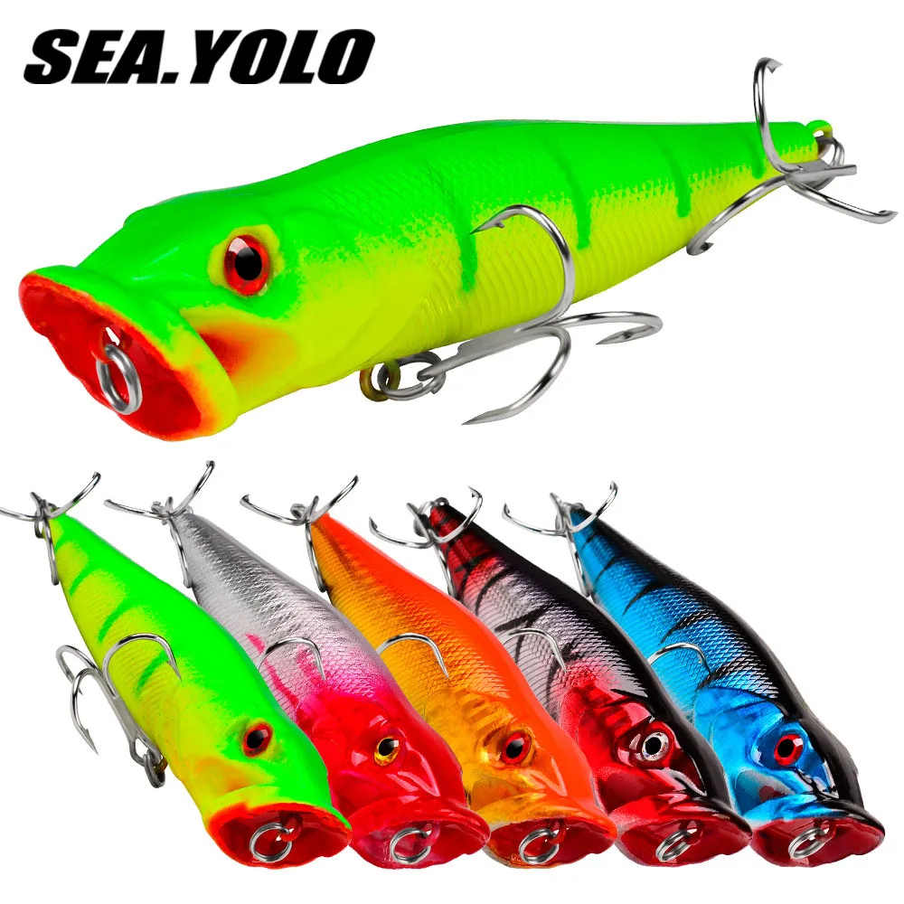 

Sea.Yolo Topwater Popper Fishing Lures Hard Baits Artificial Wobblers Plastic Fishing Tackle Isca Artificial Surface Bait