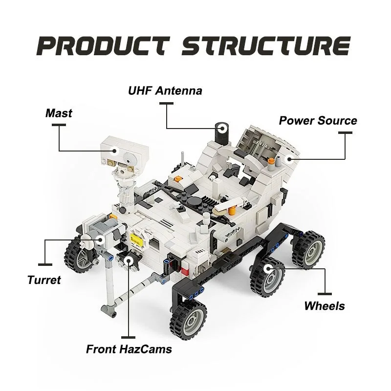 Perseverance Mars Rover Fai da te Blocchi di costruzione Mattoni MOC Block ad alta tecnologia Giocattoli di marca classici Bambini Regali per bambini