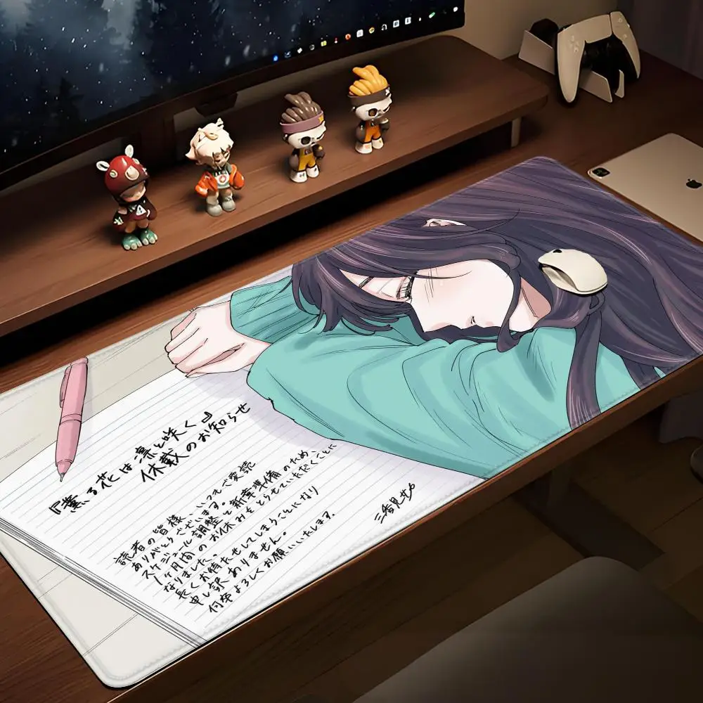 Kaoruko Waguri Mousepad Anime The Fragrant Flower Blooms with Dignity Mouse Pad Locking Edge Deskmat Laptop Gaming​ Keyboard Pad