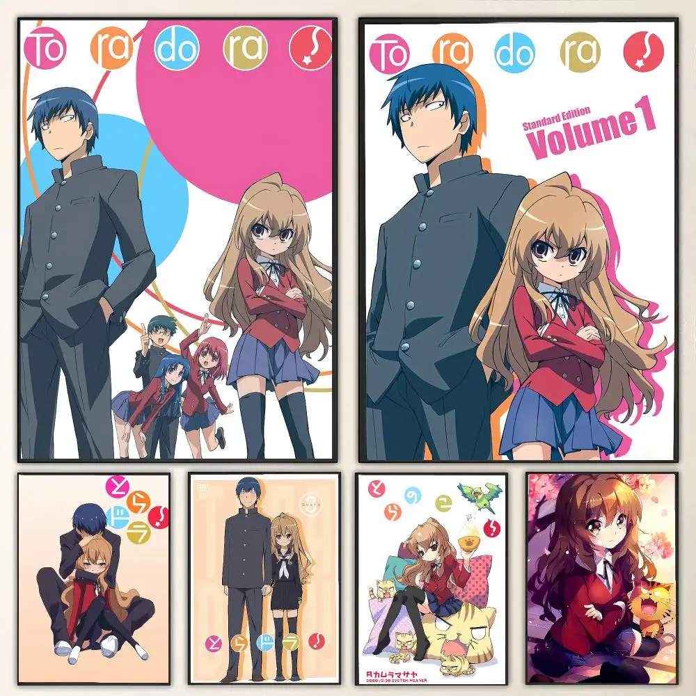 Anime T-Toradora Gemälde Kalligraphie Leinwand Poster Wandkunst für Wohnzimmer Schlafzimmer Café Dekoration Geschenk