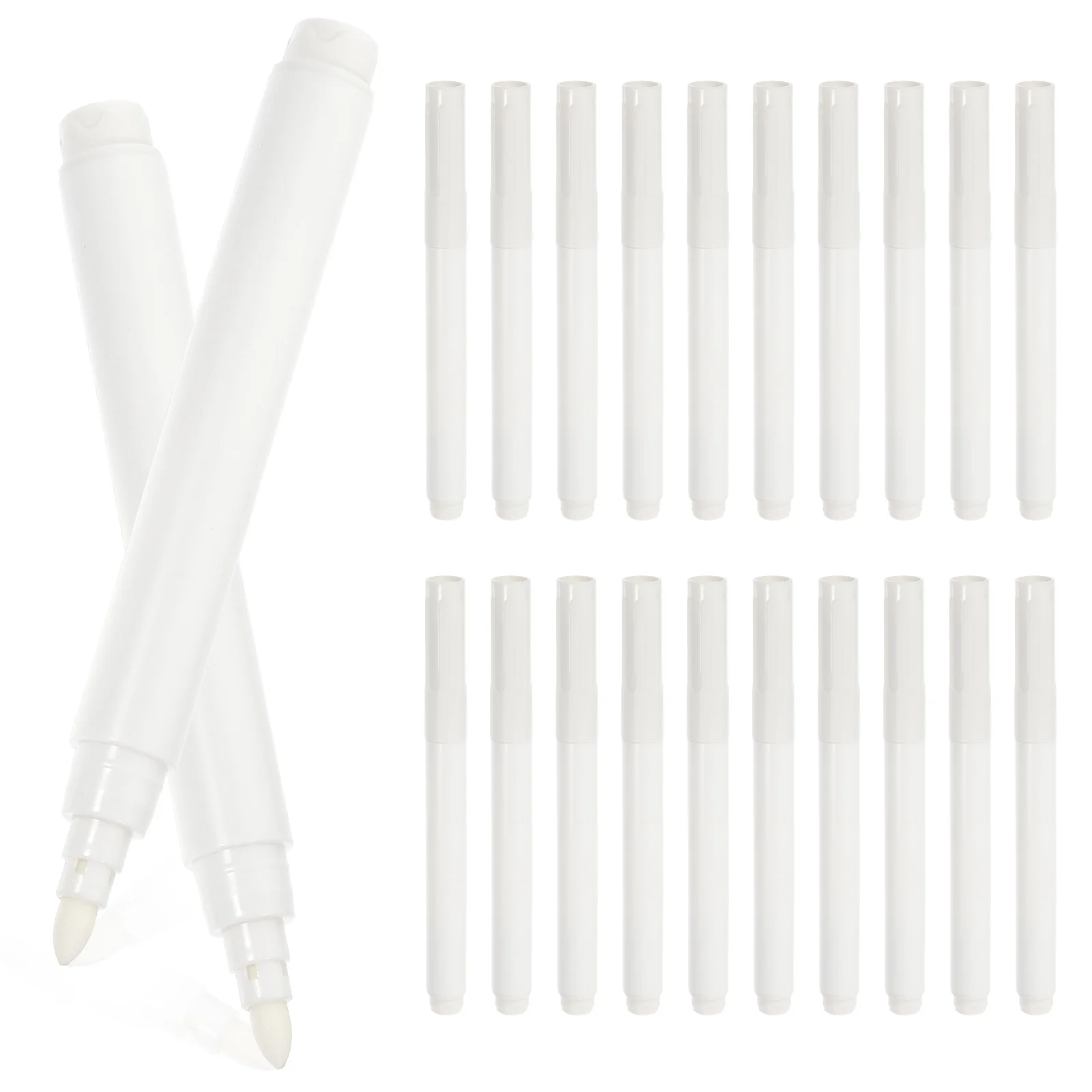 

20Pcs White Chalk Markers Premium Liquid Chalk Pens Portable Erasable Blackboard Writing Pens for Glass Plastic Paper