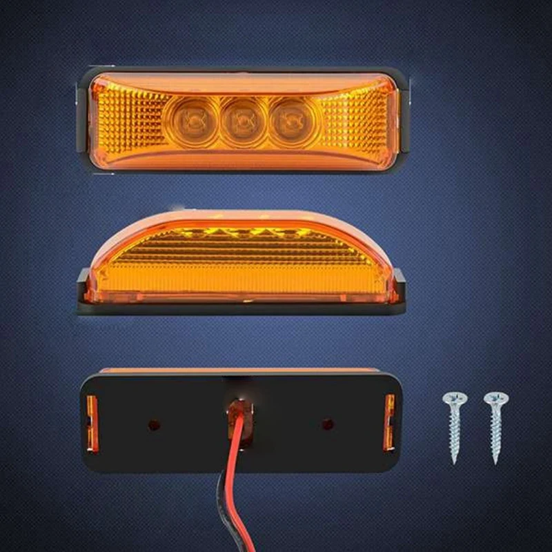 4Pair Truck Trailer Universal 24V Shell Piranha Front And Rear LED Side Marker Light Space Indicator