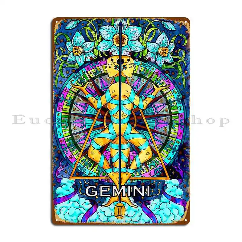 Gemini Zodiac Sign Metal Plaque Poster Design Decoration Cinema Garage Club Printing Tin Sign Poster