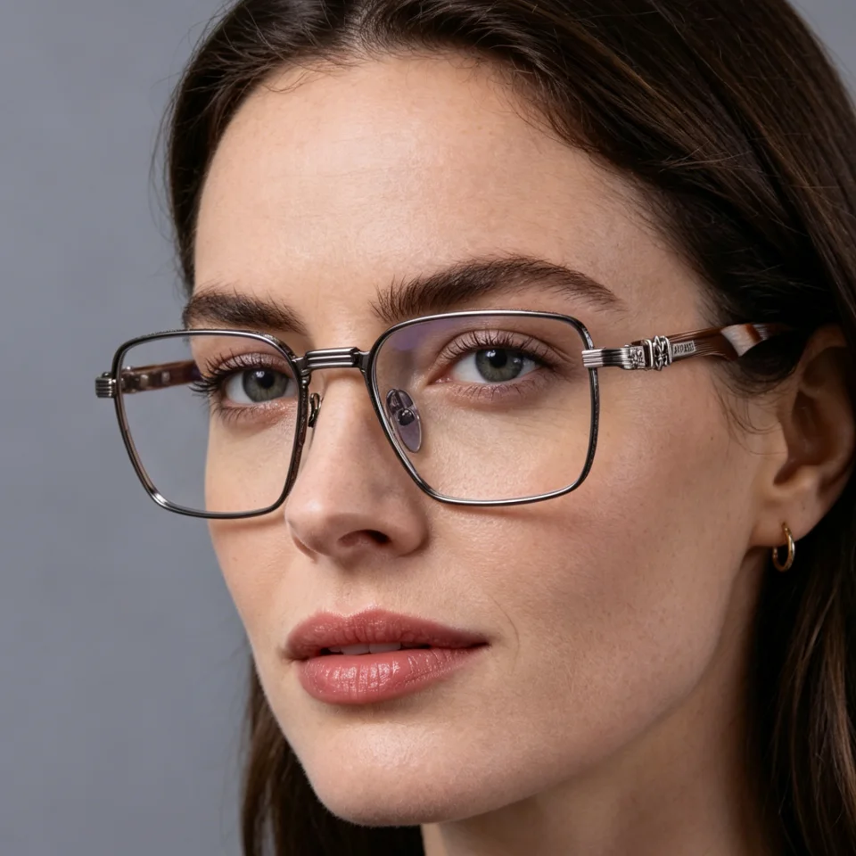 Fashion Top Creative Design Women's Titanium Alloy Eyeglass Frame Casual Retro Exquisite Carving Decoration Men's Luxury Glasses