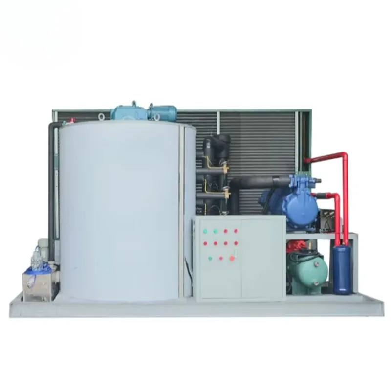 High Capacity 5 Ton Flake Ice Machine New Electric Industrial Use Plant for Shrimp Storage 300kg Ice High Productivity PLC Pump