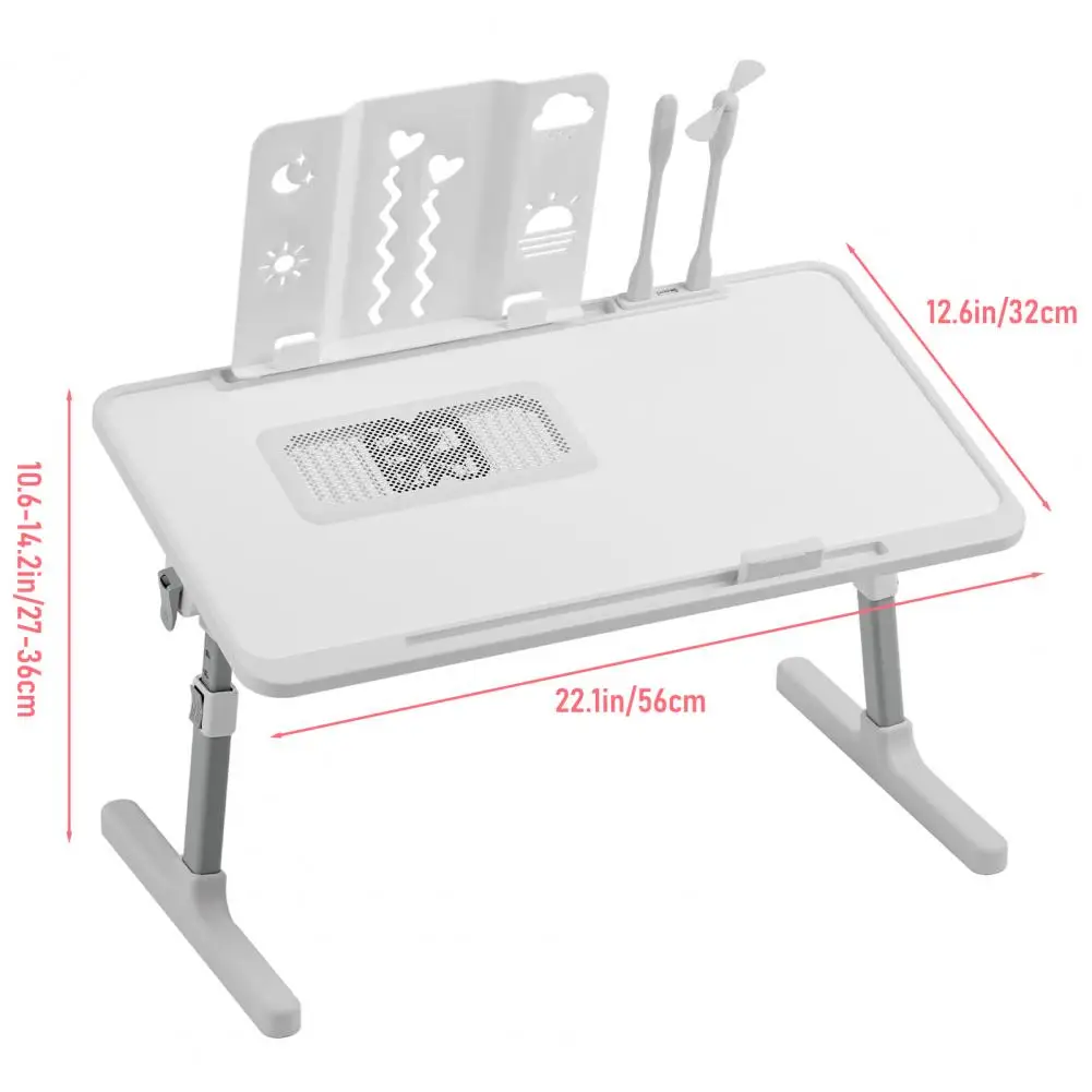 Lift Foldable Laptop Table For Bed Stand Lap Lazy Learning Desk Student Computer Desk For Working Read With Radiator Drawer