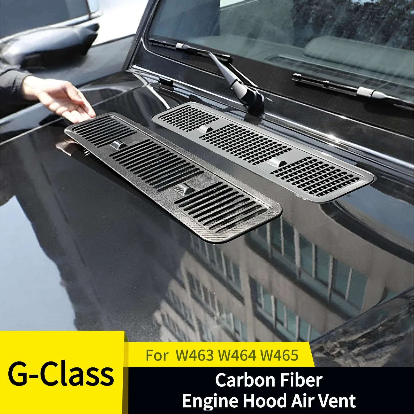 Dry Carbon Fiber Hood Air Vent For Mercedes Benz G-Class W463 W464 W465 G350 G400 G450 G500 G63 G65 Exterior Decor Accessories