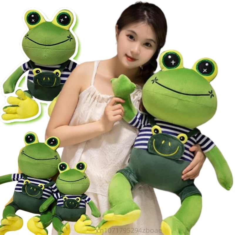 Figura creativa de rana de 30/40/50cm, muñeco de peluche, almohada, rana de patas largas verdes, juguete de peluche de anfibio, decoración del hogar, regalo para niños