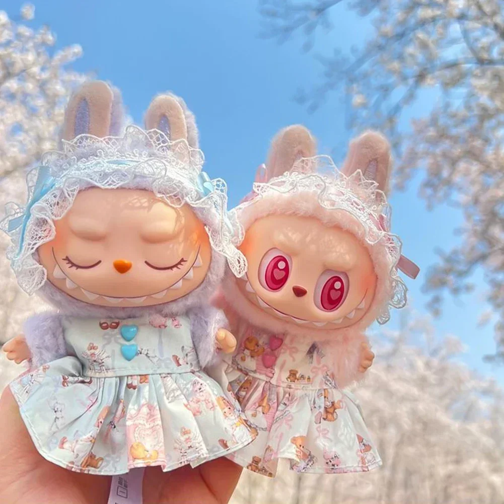 Cute Mini Plush Doll'S Clothes Outfit Accessories For Korea Kpop Exo Labubu V1 V2 Idol Dolls Fashion Berry skirt Clothing Gift