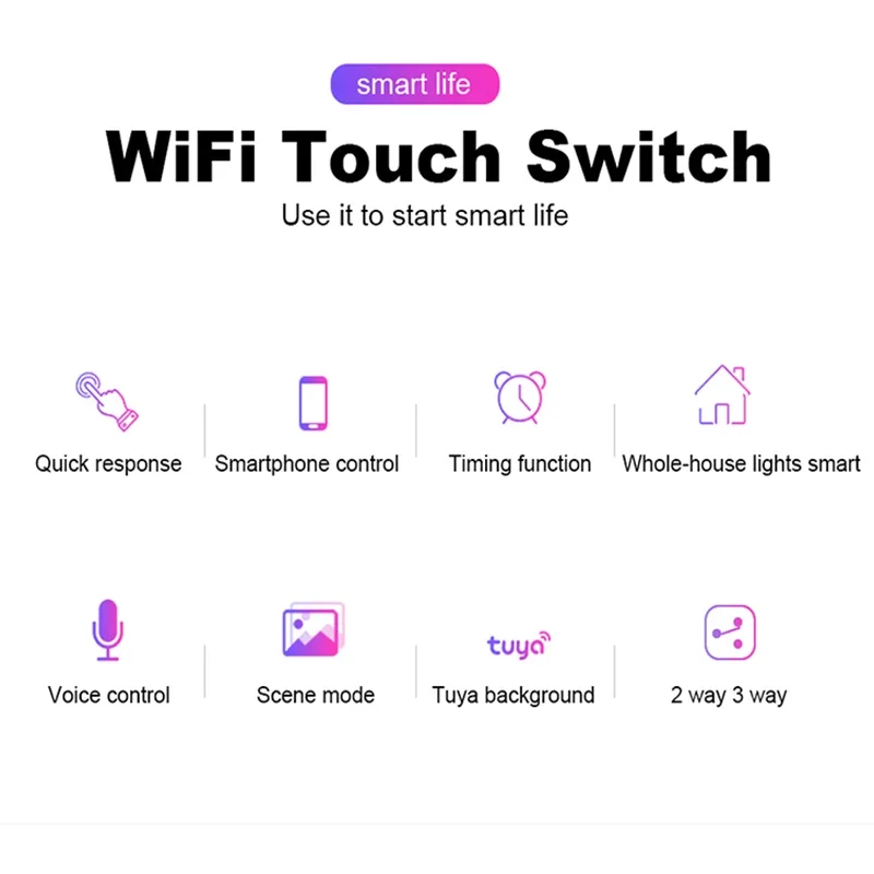 Ons Wifi Slimme Schakelaar 1 2 3 4 Gang 1 2 3 Manier Tuya Smart Home Draadloze Afstandsbediening licht Touch Schakelaar, alexa Google Hom