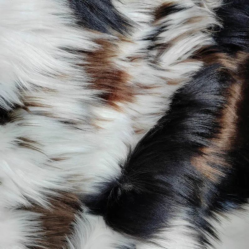 Good,White Mixed Brown About 5cm Fur Cow Pattern Faux Fur Fabric,Sewing Material,Diy Collar Clothing,Home Decoration,Wide180cm