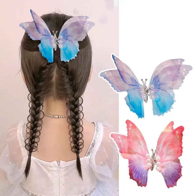 1PCS New Moving Dreamlike Butterfly Baby Hairpins Girls Hair Clips Kids Cute Headwear Children Hair Accessories
