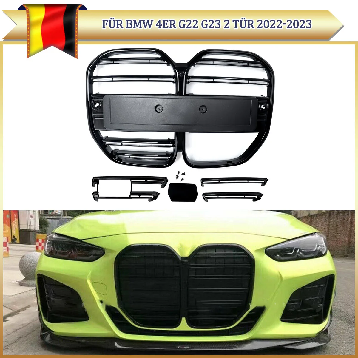 Image of Magickit M Performance Racing Grills Frontstoßstange Nierengrill für BMW 4er Serie G22 G23 2-Türer 2021 2022 2023 Auto-Zubehör