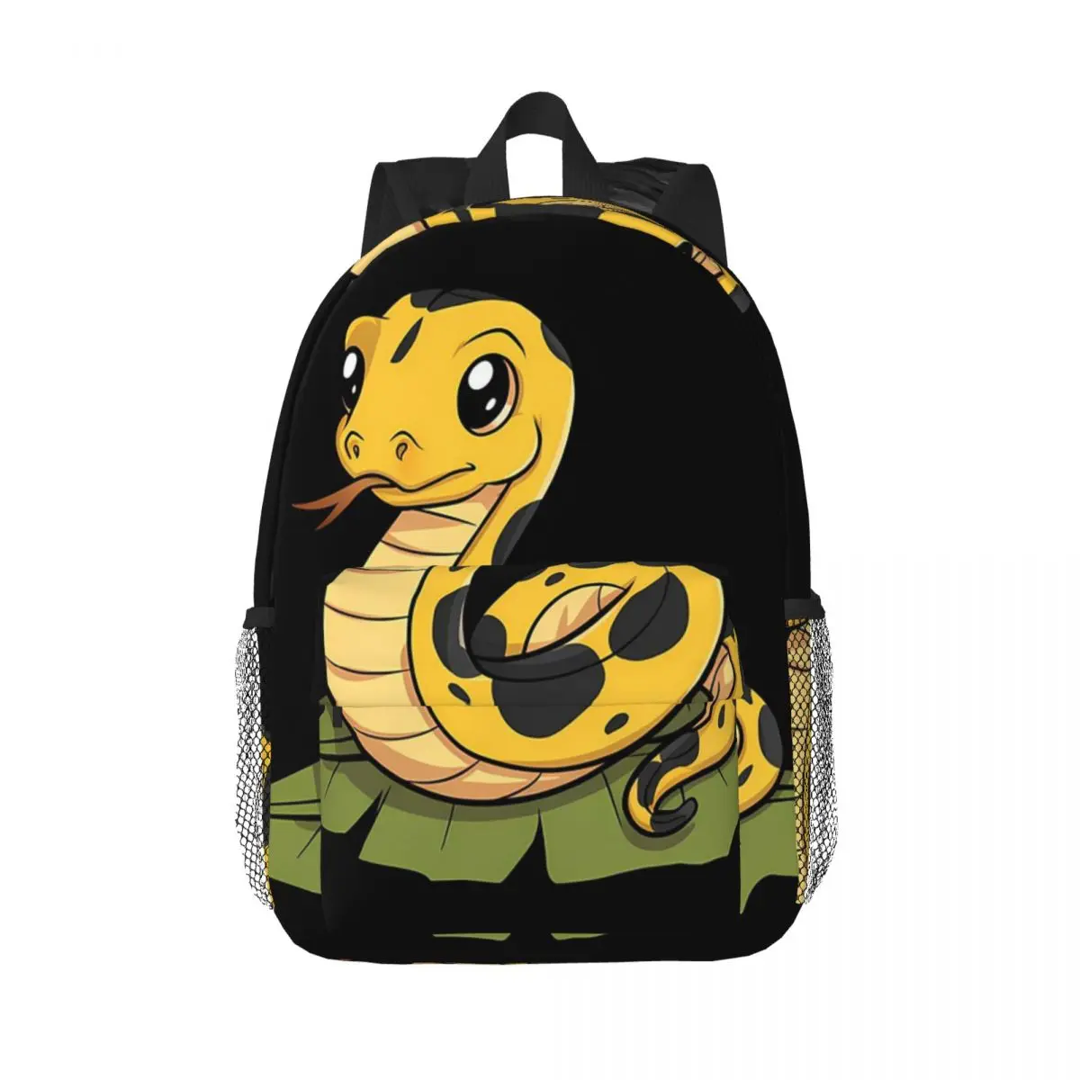 Golden Python Snake In Grass Backpack Daypack Large Capacity Boys Girls BookBag Shoulder Bags for Men Women Kids School Bag