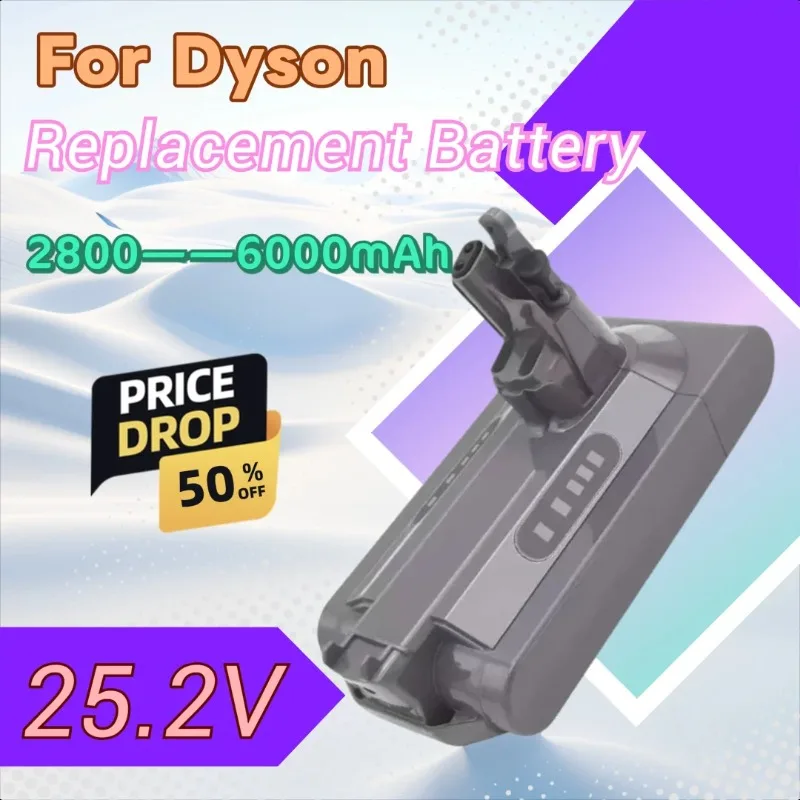 

NEW 25.2V 2800——6000mAh DYSON V10 Batterie for Dyson V10 Battery V10 Animal Absolute Fluffy Cordless Vacuum Cleaner