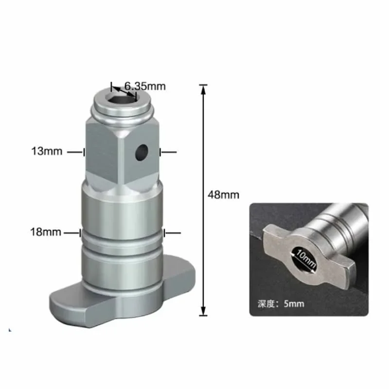 

Electric Wrench Square Shaft 1/4'' Brushless Impact Wrench Hex T-type Shaft Screwdriver Power Drill Dual Use Quick Change Part