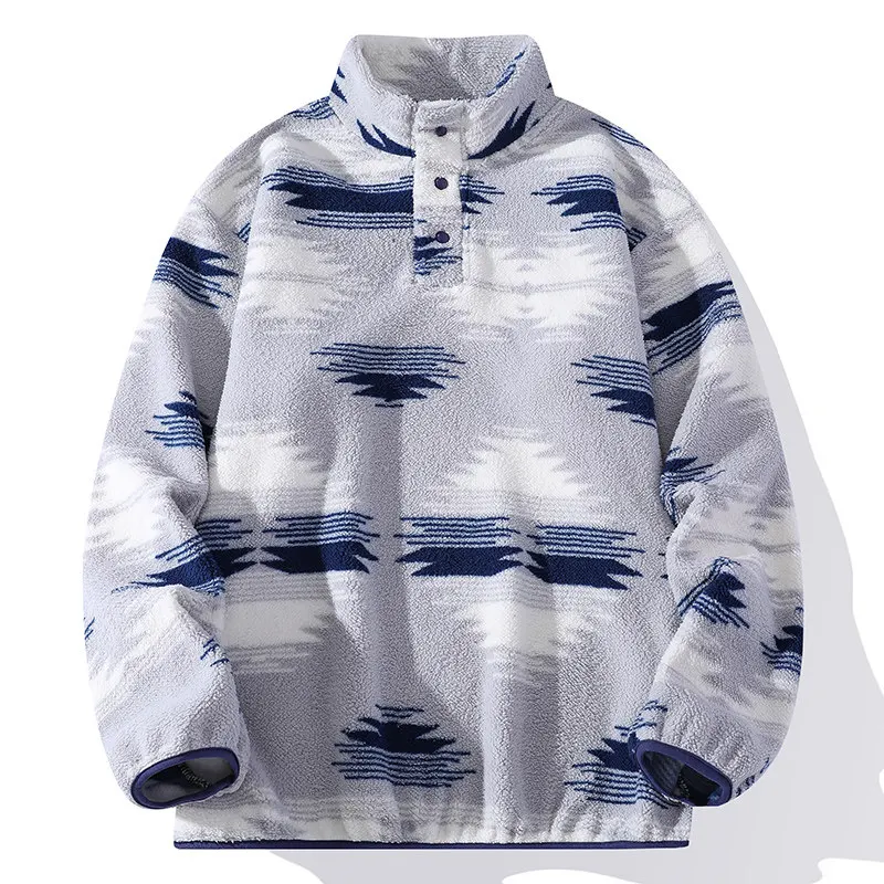 

Мужской вязаный свитер с воротником-стойкой на подкладке Fce, повседневный свободный крой, удобный зимний теплый топ из полиэфирного волокна