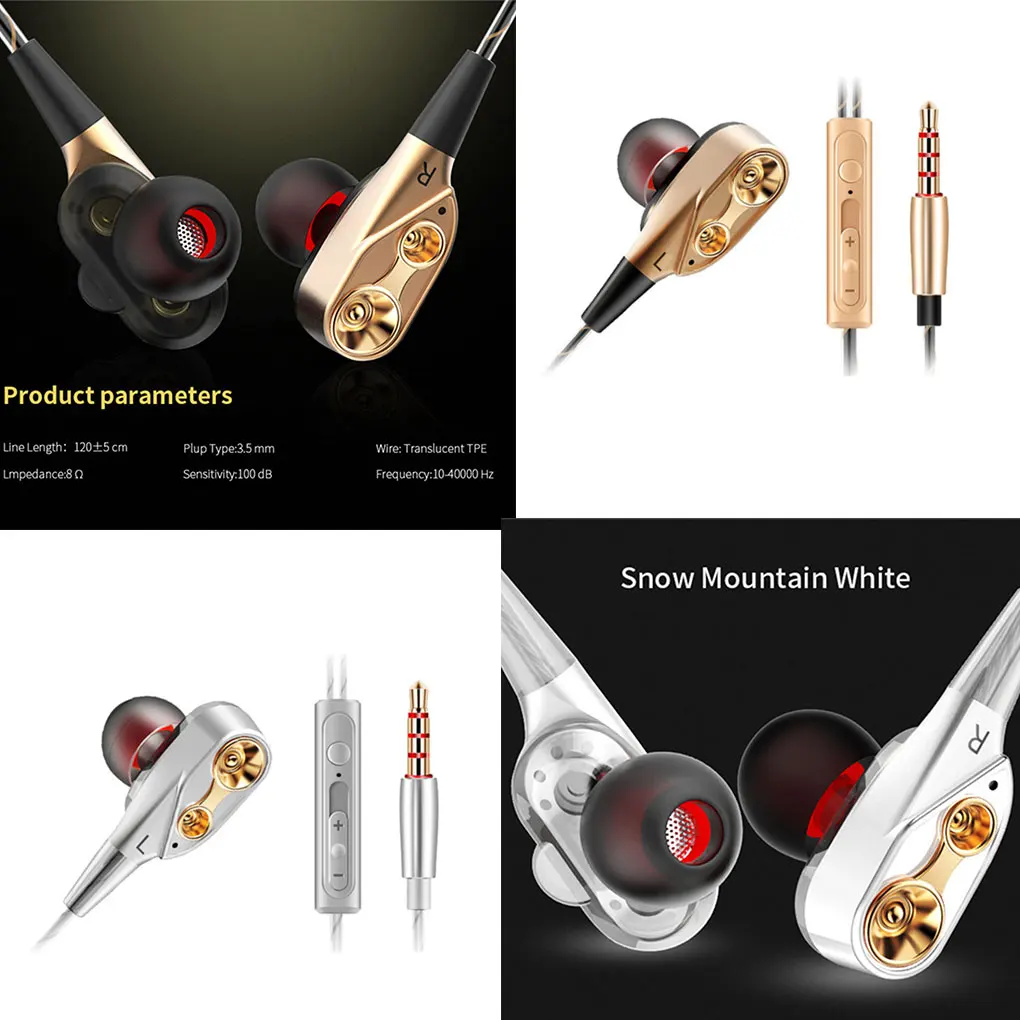 QKZ CK8 Earphone Double Unit Drive 3.5mm In Ear Headset Dual-Dynamic HiFi Wired Gaming Music Microphone Earbuds