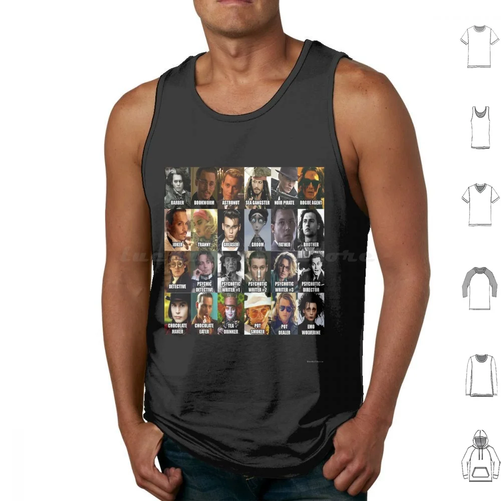 Johnny Depp Tank Tops Print Cotton Johnny Depp Cute Depp Movies Actor Edward Scissorhands