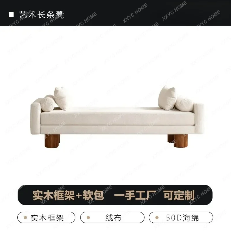 XX  fabric bed end sofa bench vintage  modern simple velvet bedside couchY