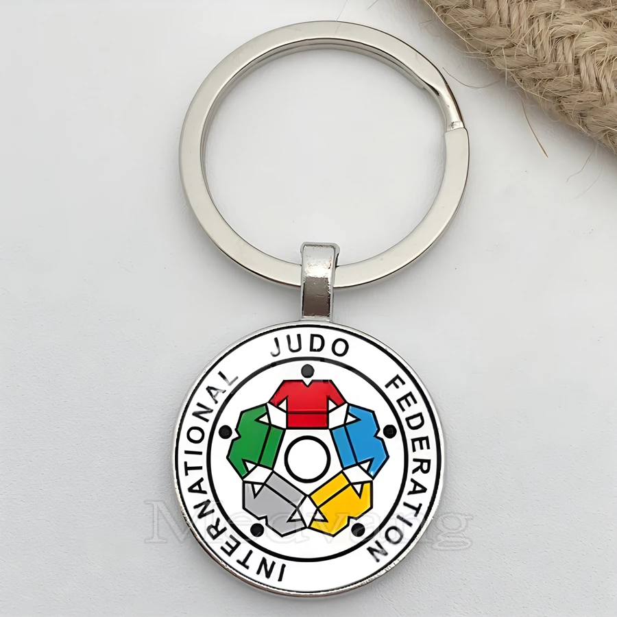 2025 eu amo judô chaveiro judô taekwondo karate entusiastas chaveiro de vidro presentes do clube atacado personalizável
