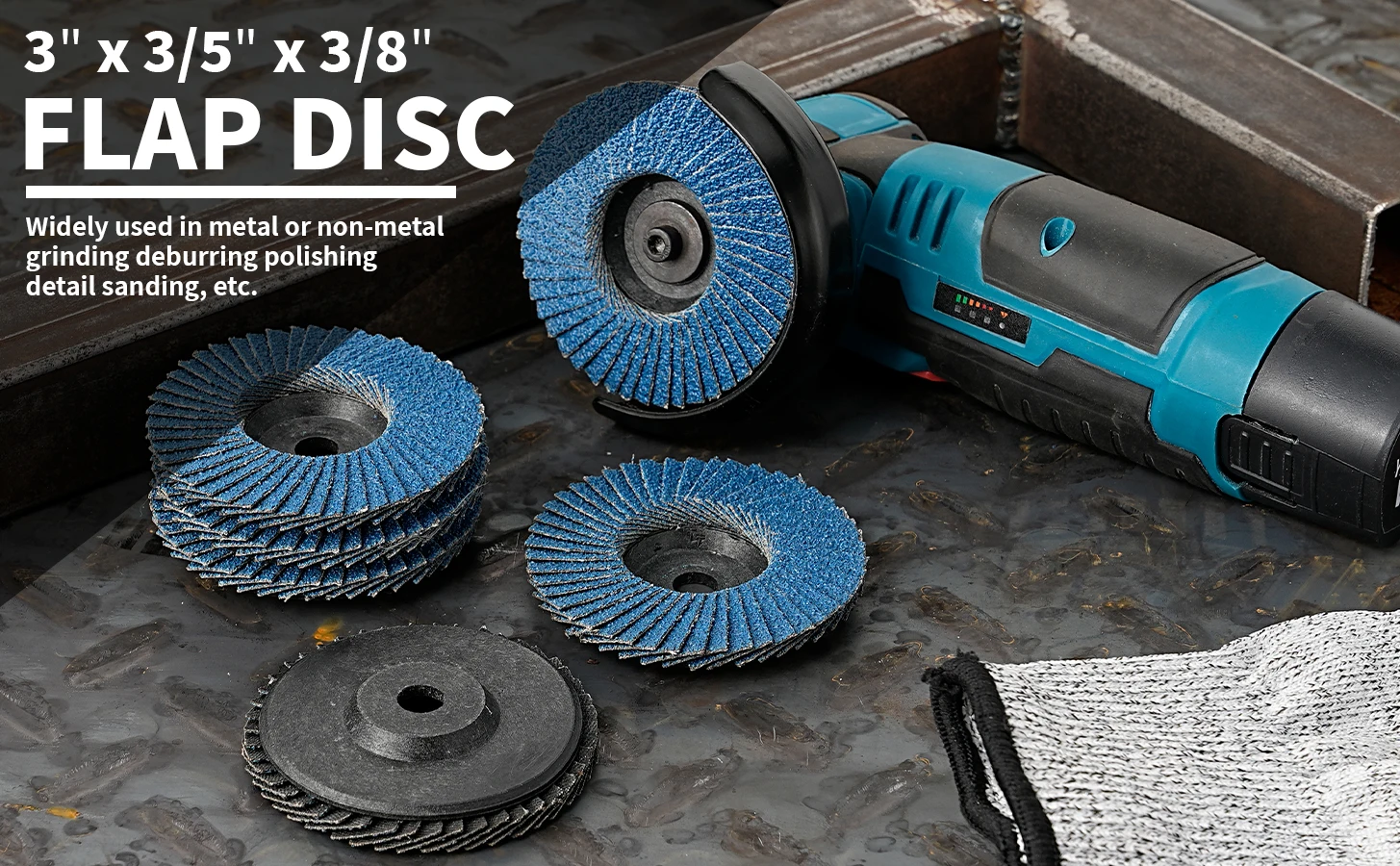 3 Stück Fächerscheiben 3 Zoll 76 mm Winkelschleifer Schleifscheiben 60 Körnung Schleifscheibe Metall Kunststoff Holz Entfernung Schleifwerkzeug – Detail 1