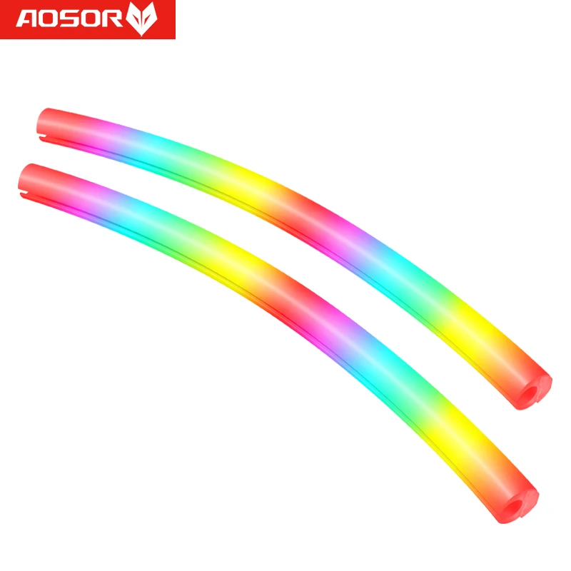 CoolMoon 2pcs Hose Pipe Aura Sync Luminous Sleeve Silicone Water Cooling Raditor Tube 5V 3PIN ARGB 4PIN Computer Case Decoration