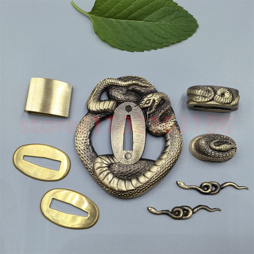High Quality Copper Tsuba Handguard Guard Brass Fuchi Kashira Menuki Habaki Seppa Japanese Japan Samurai Katana Sword Fittings