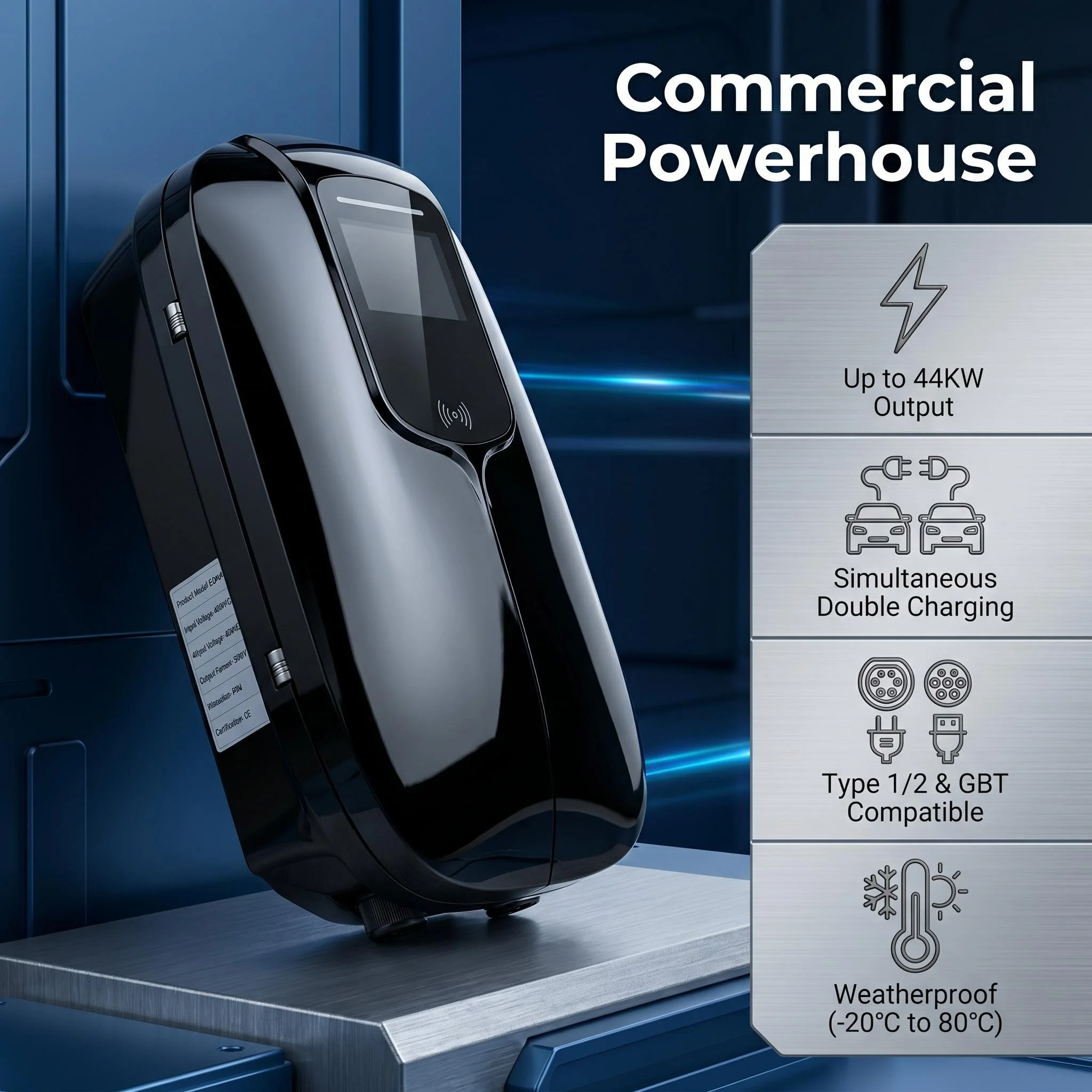 สถานีชาร์จรถยนต์ไฟฟ้าแบบ AC สอ - 22Kw Wallbox Type 2 Ocpp Rfid บทวิจารณ์และราคา
