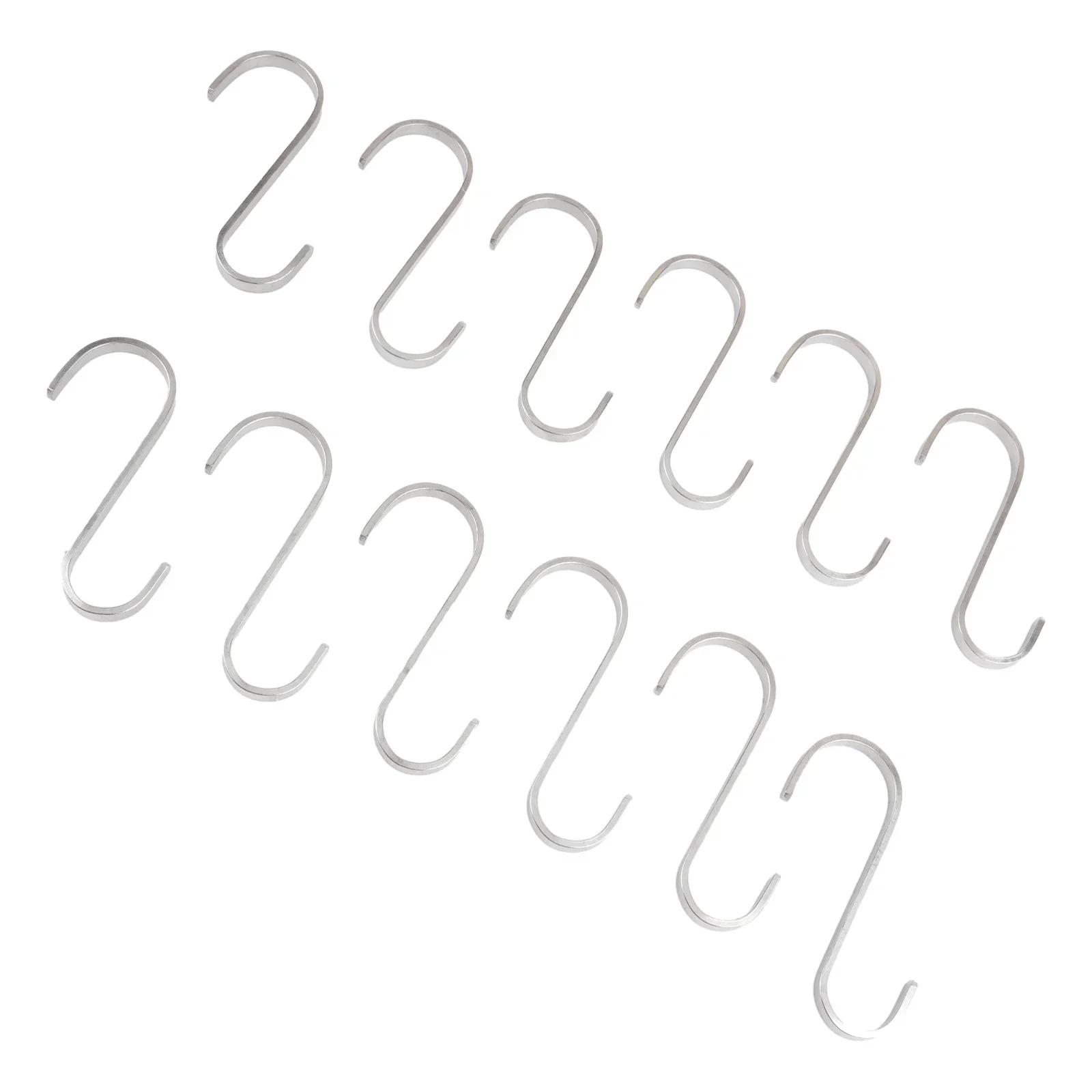 

Аксессуары, новые инструменты, бытовые крючки, серебряные одинарные крючки из нержавеющей стали, полезные 12 шт., кухонные крючки, оборудование, плоские