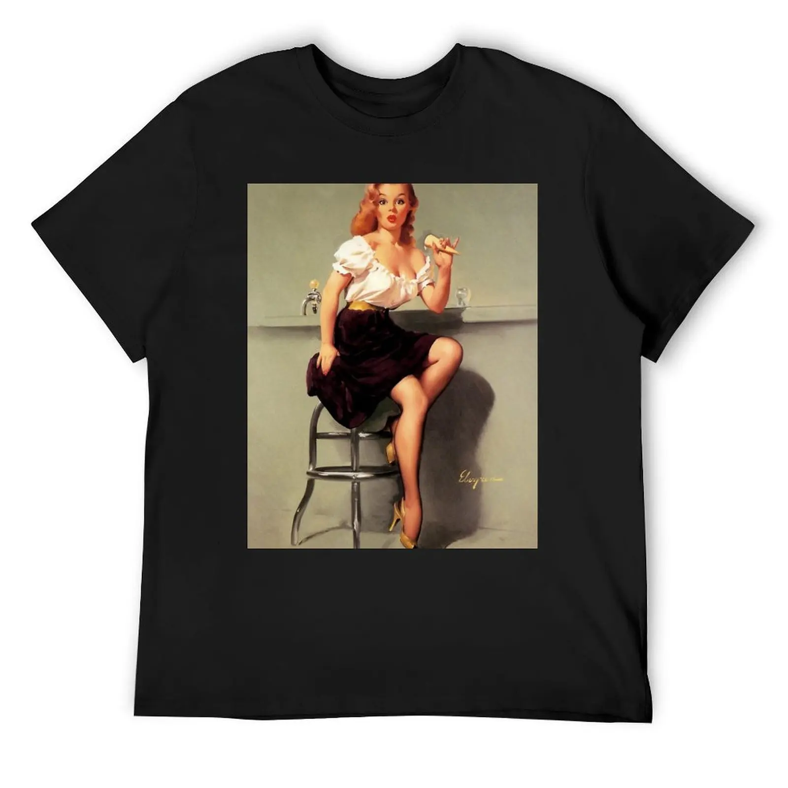 Vintage Gil Elvgren Pin Up Girl T-Shirt basketball graphic tees vintage clothes men clothes